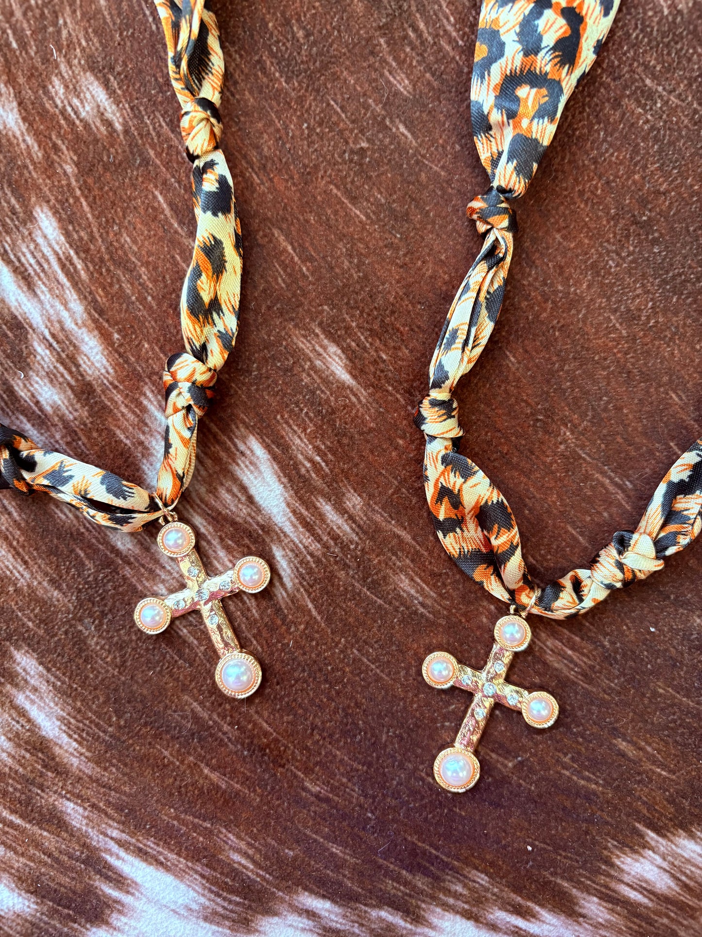 Leopard Cross Necklace