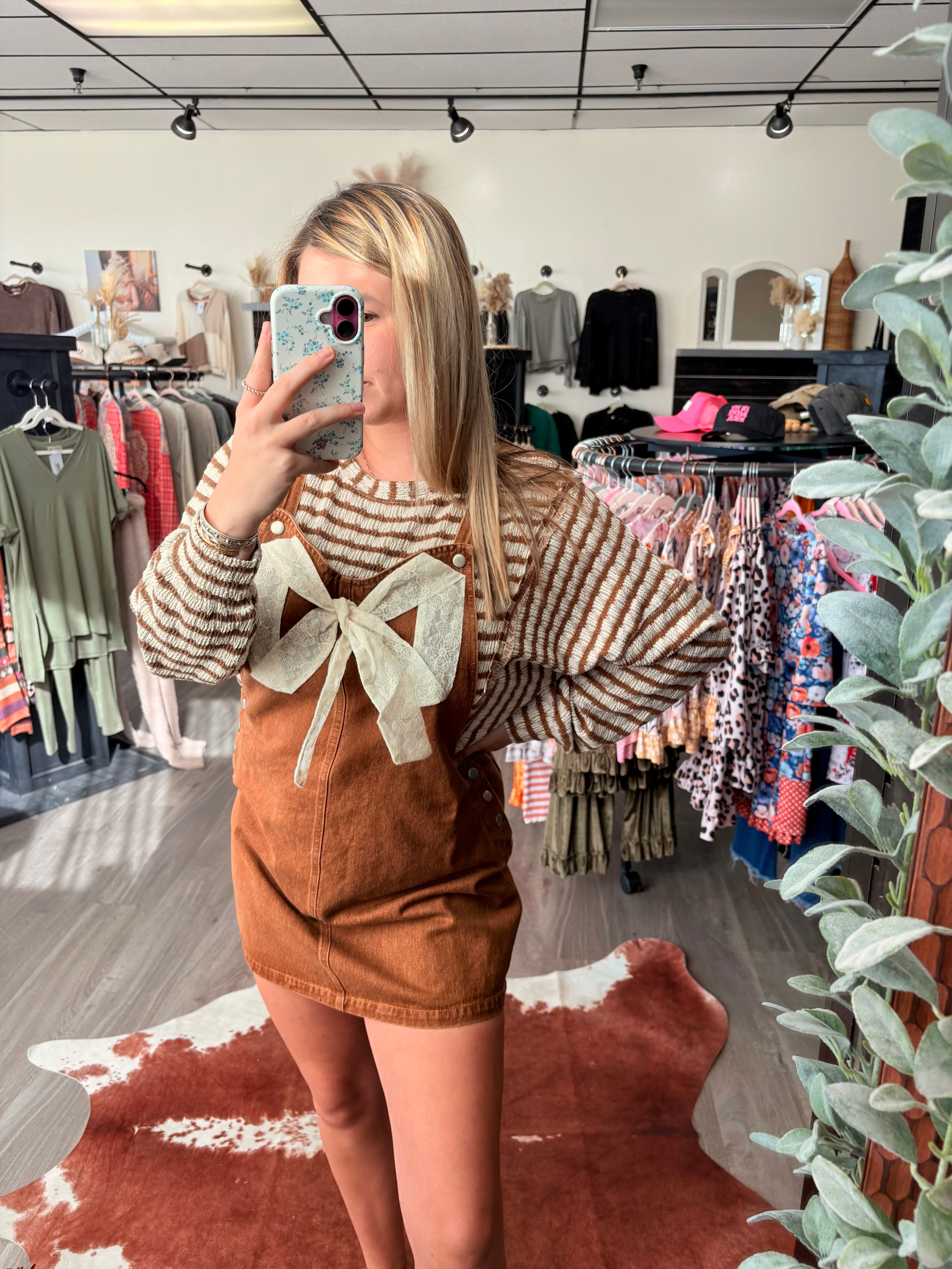 Ribbon Front Overall Skirt