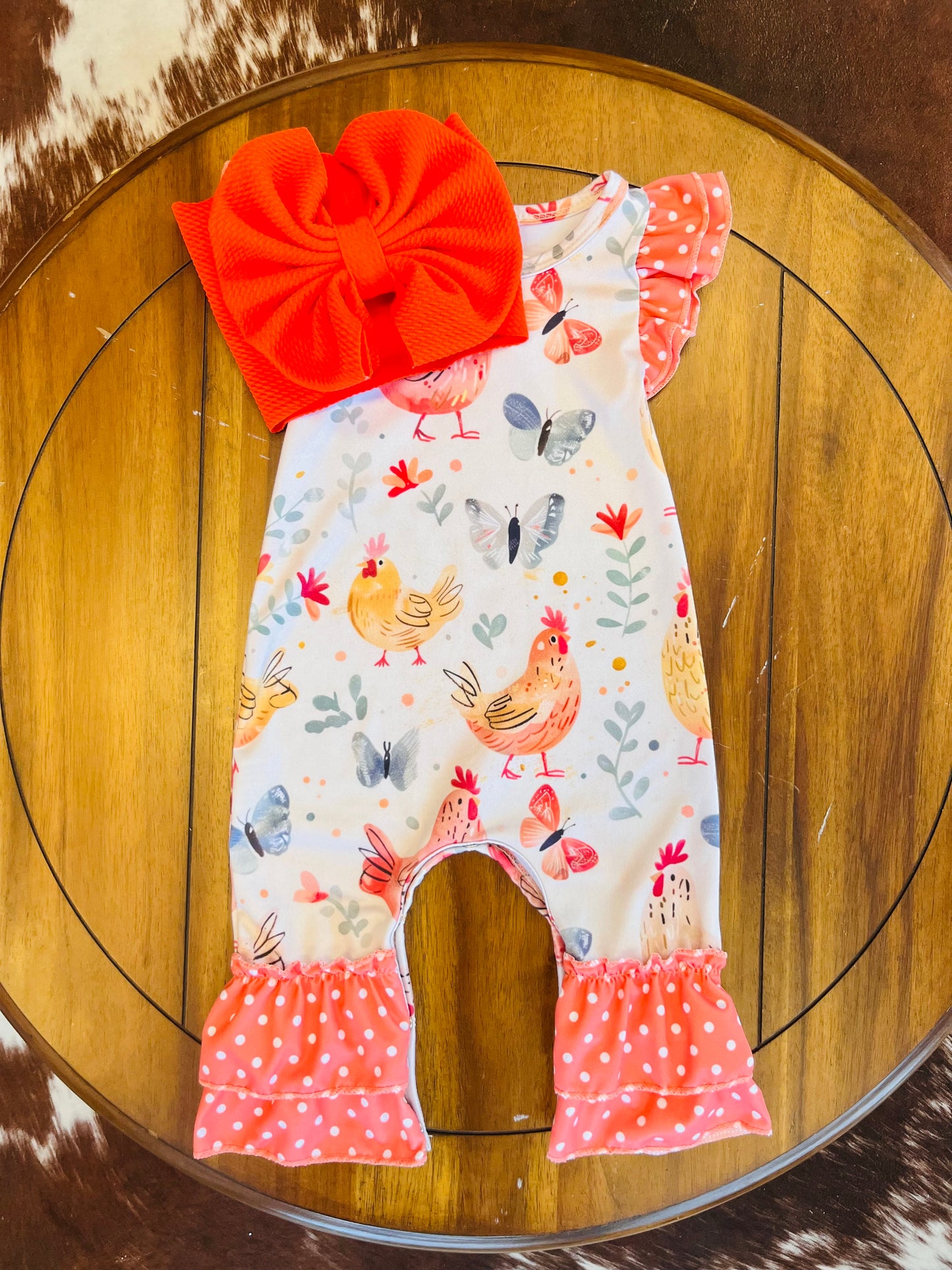 Hen Petals Baby Romper