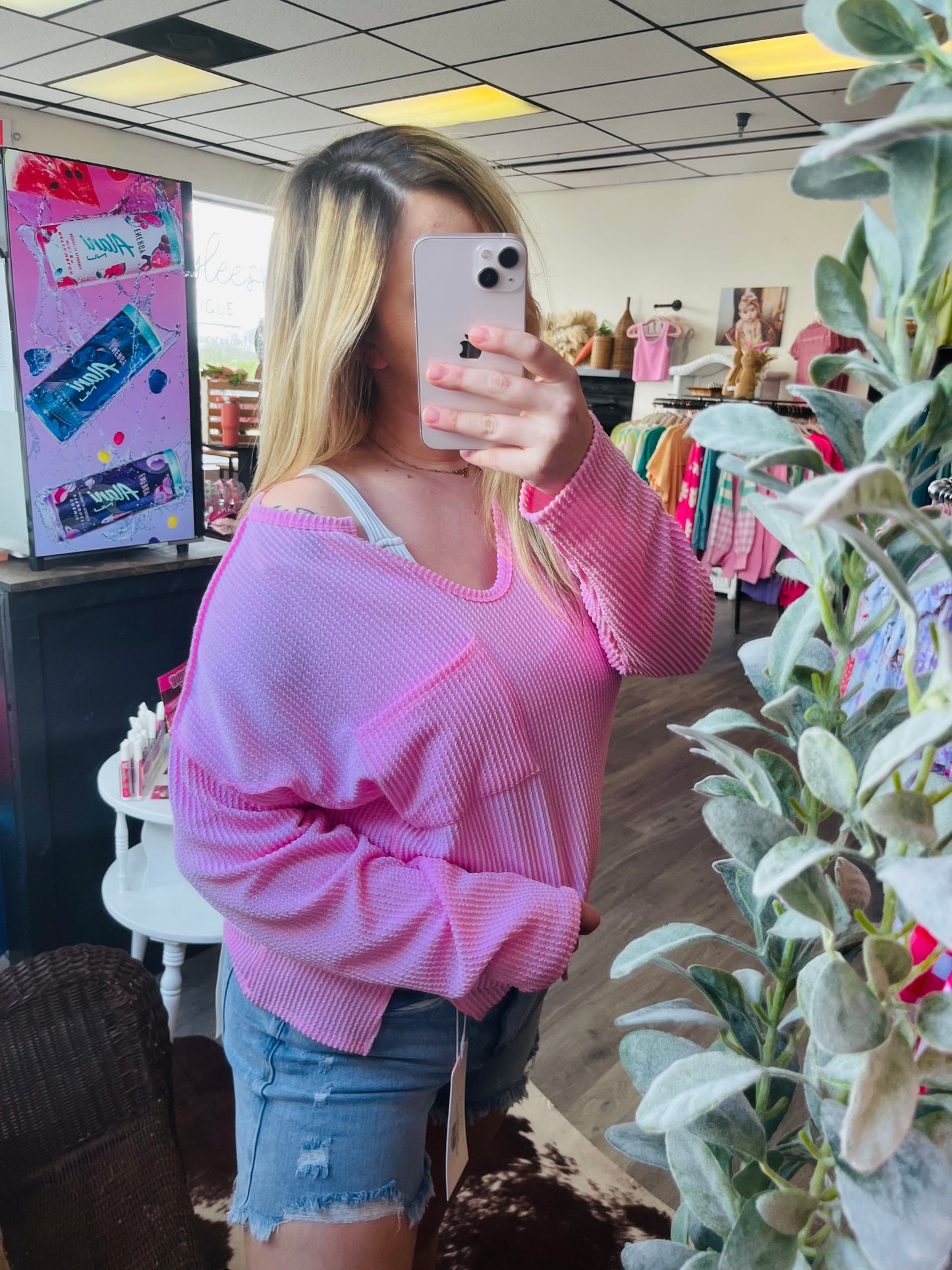 Rosy Ripple Knit