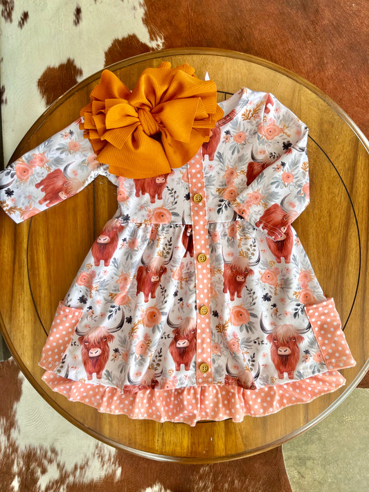 Peachy Highland Girls Dress