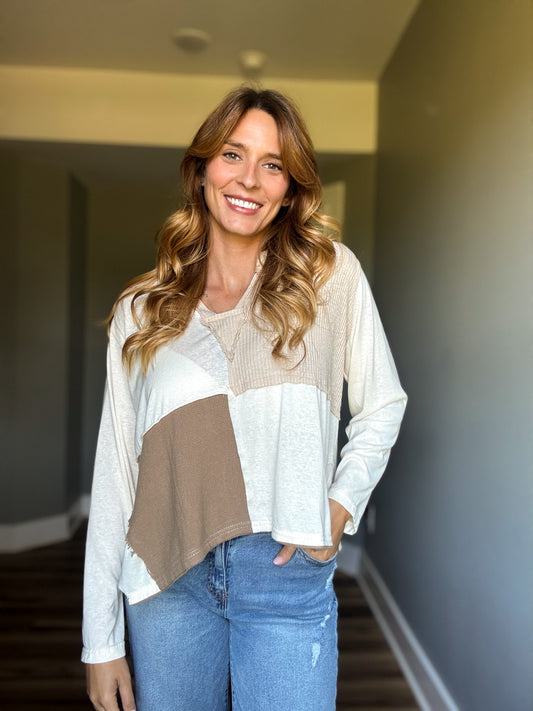 Urban Edge Colorblock V-Neck Top