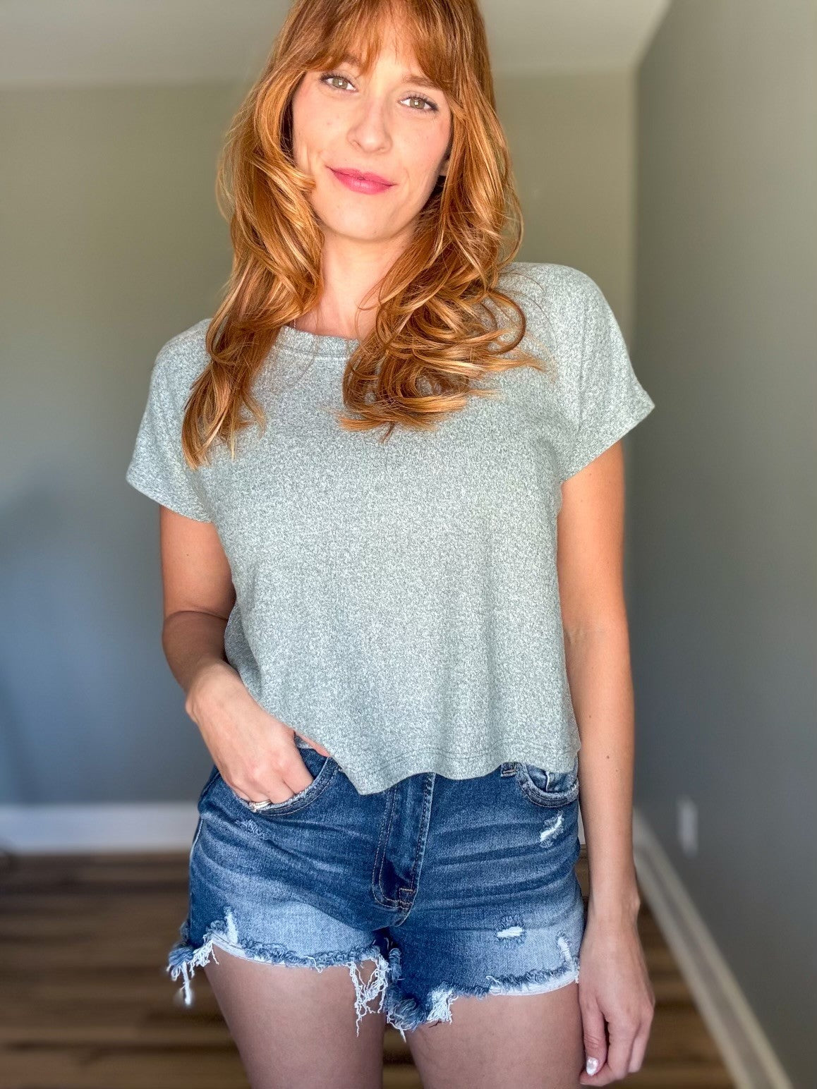 Soft Melange Cropped Top