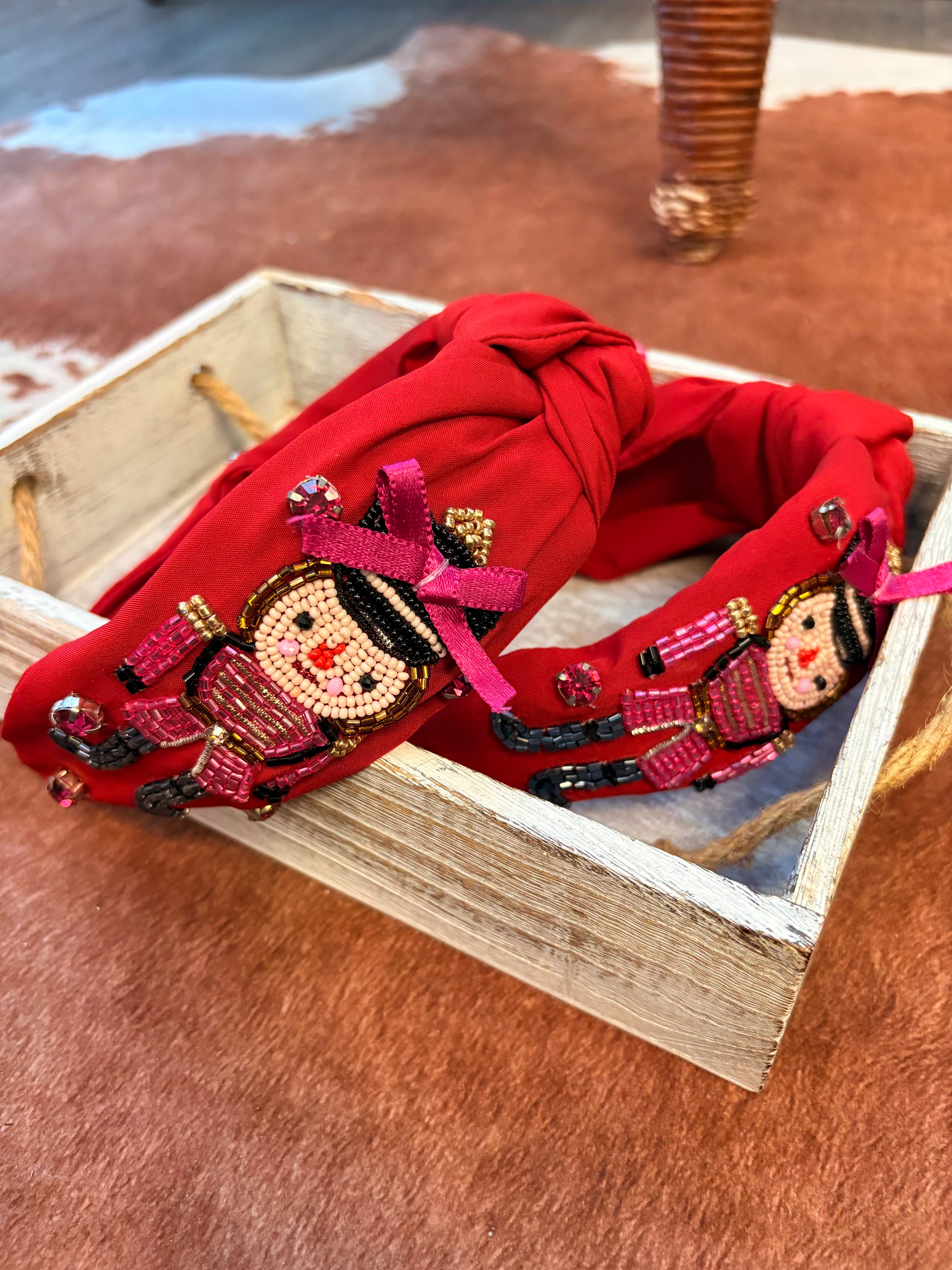 Red/Pink Bow Nutcracker Christmas Headband