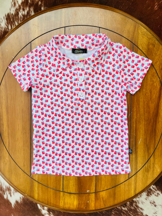 American Flag Polo Shirt