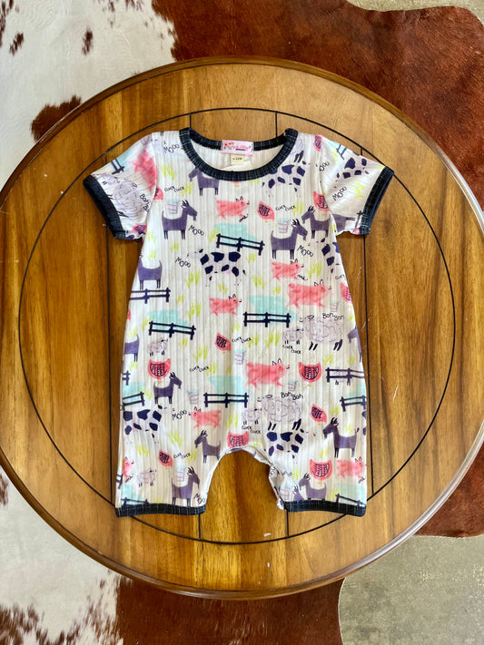 Goats on the Farm Boy Romper