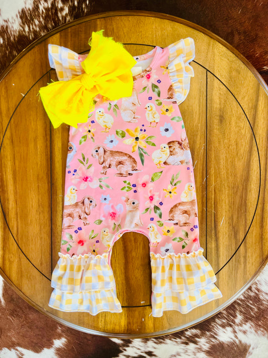 Pink Bunny Chick Romper