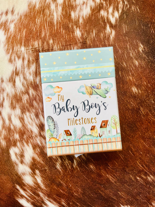 My Baby Boy's Milestones Card Box