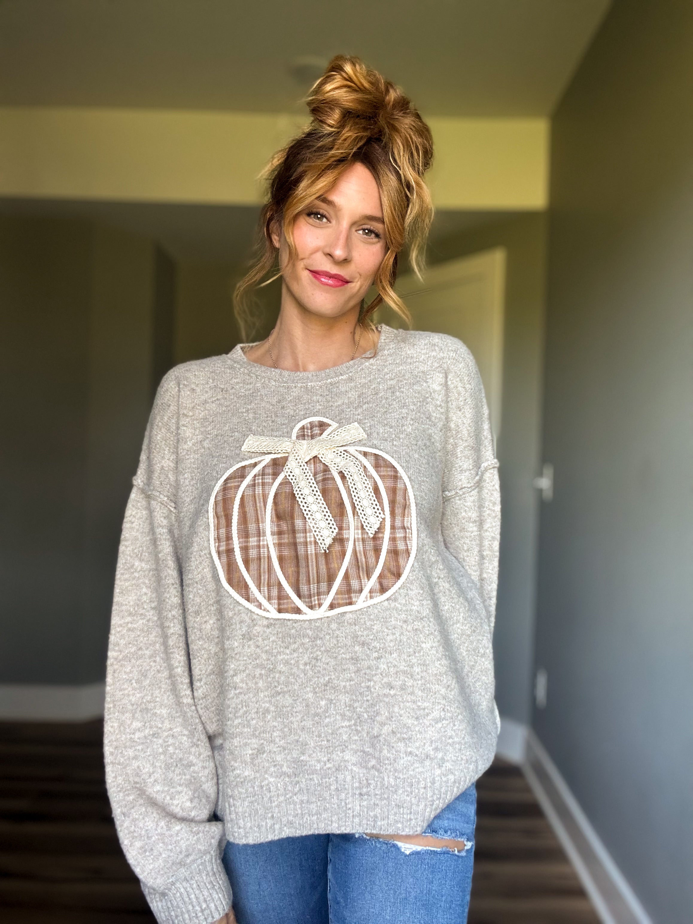 Plaid Pumpkin Sweater