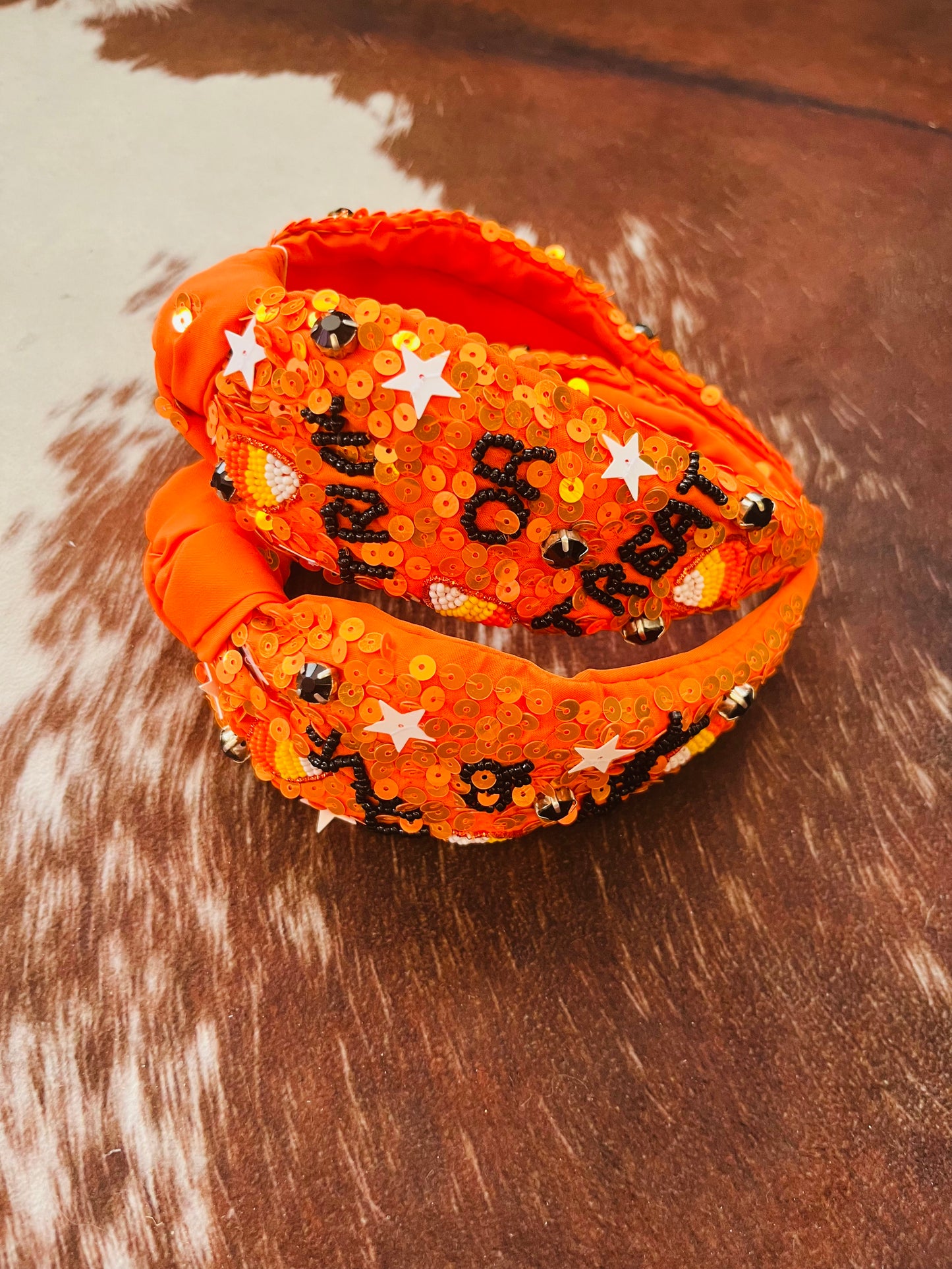Halloween Trick Or Treat Top Knotted Headband