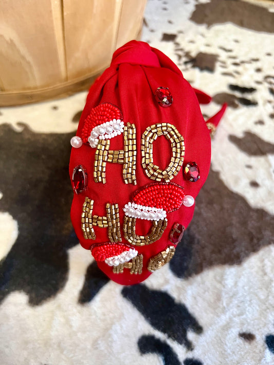 Jeweled HO HO HO Headband