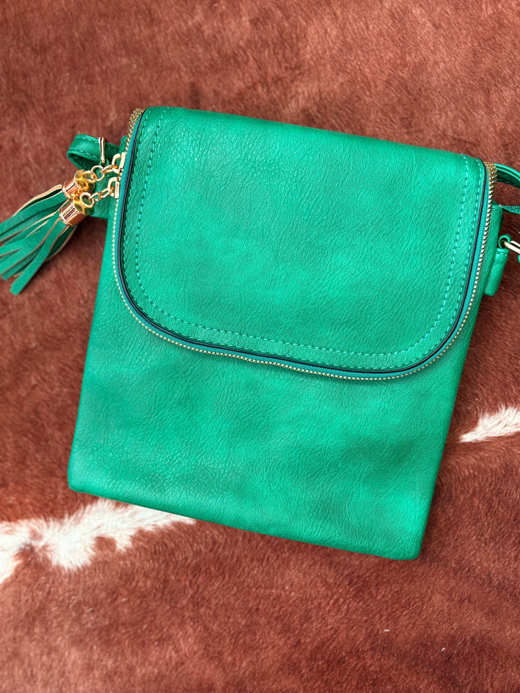 Two Compartment Crossbody with Tassels