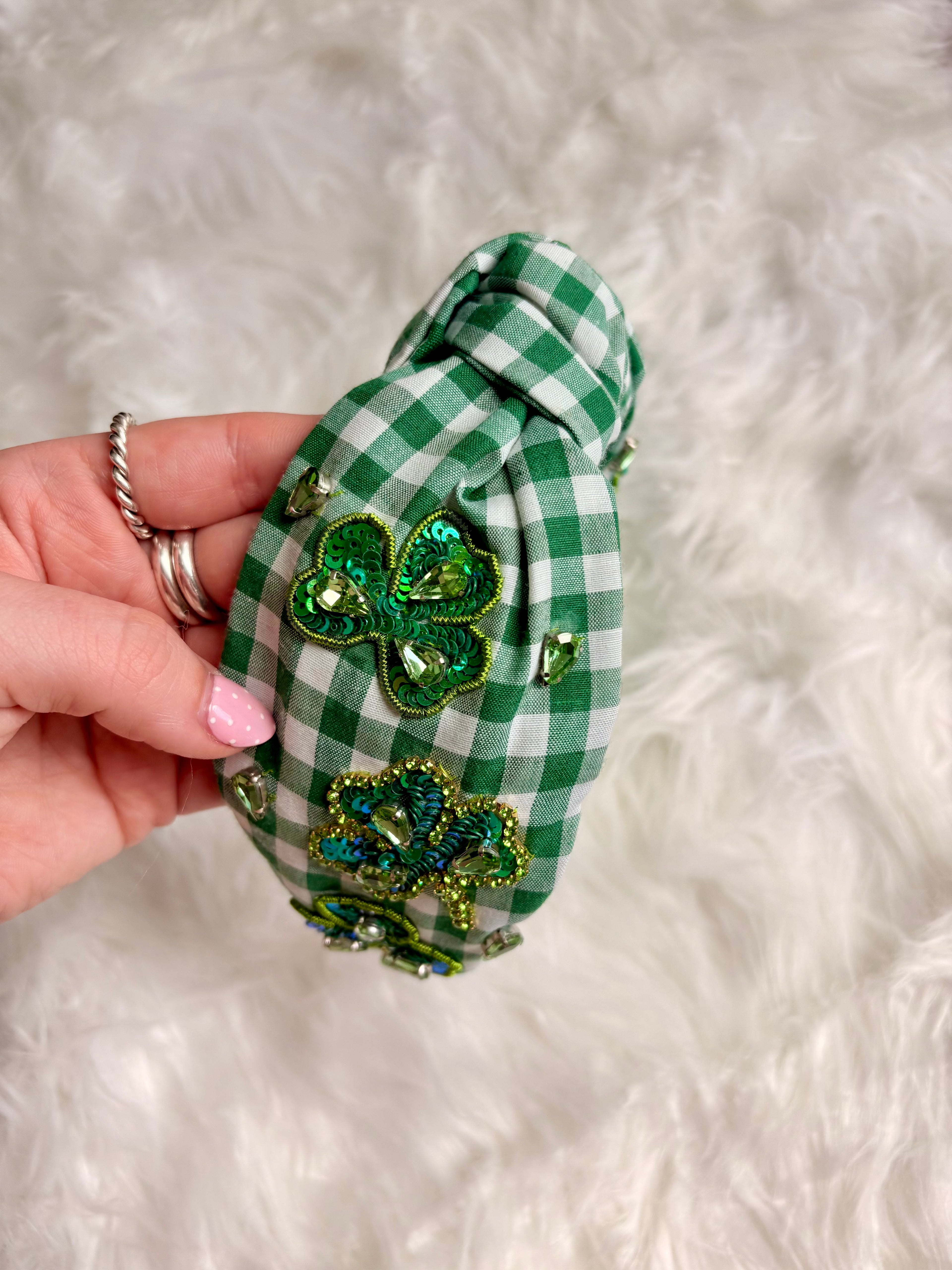 Shamrock Theme Top Knot Headband