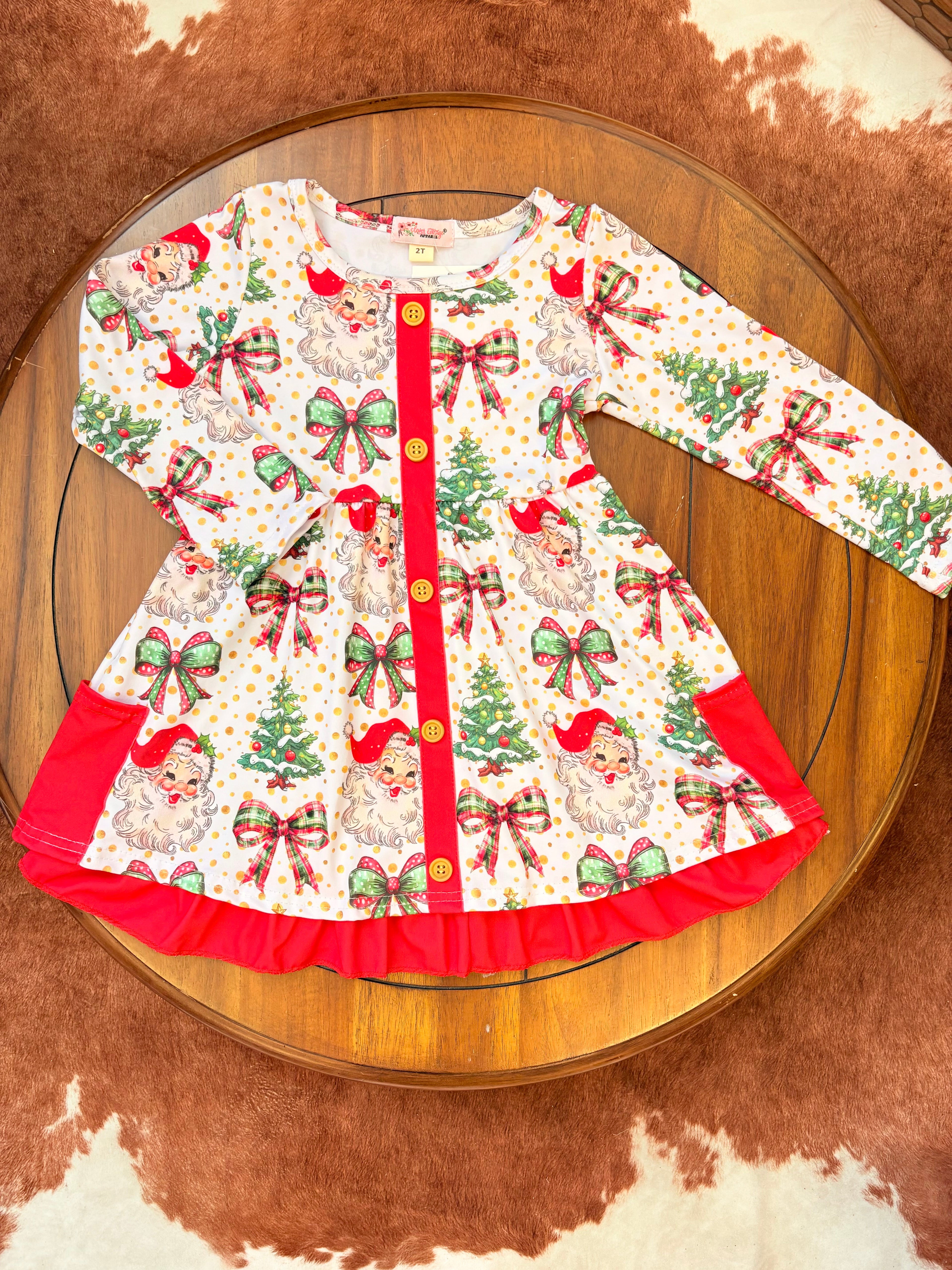 Golden Dot Santa Girls Dress