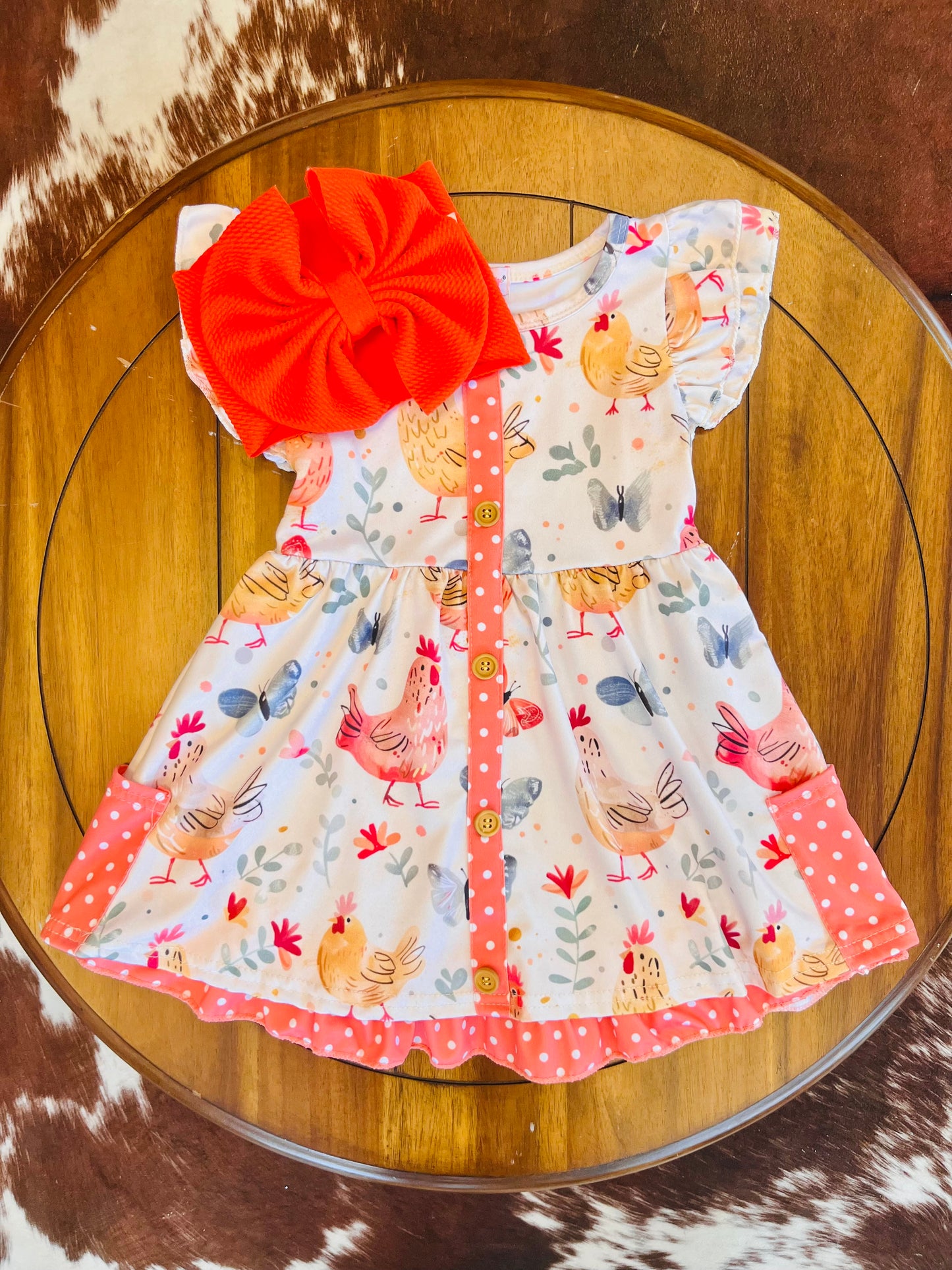 Hen Petals Girls Dress