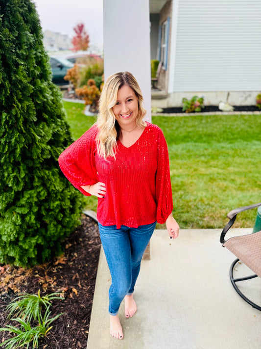 Festive Sequin Top