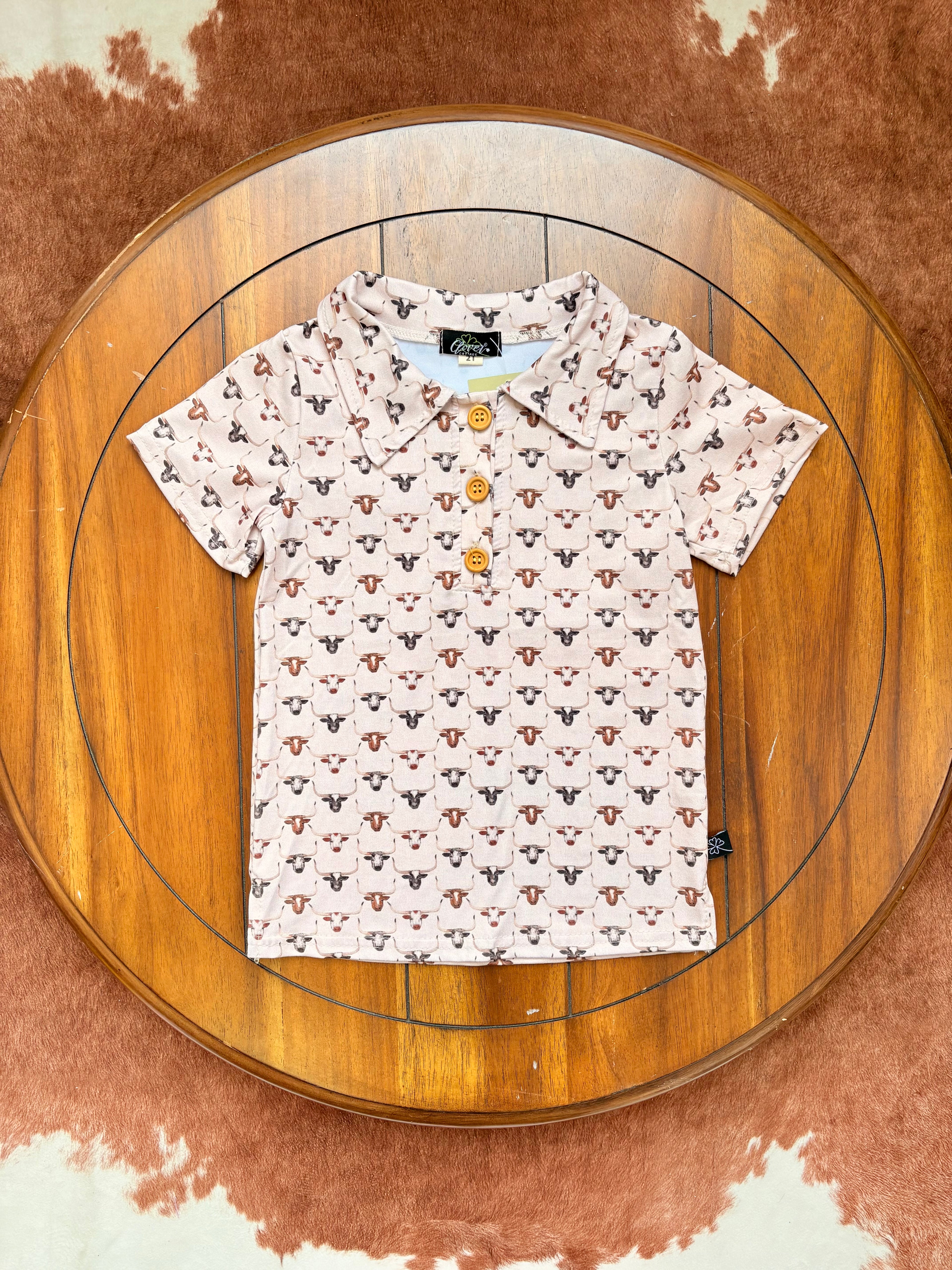Longhorn Boy Collar Shirt