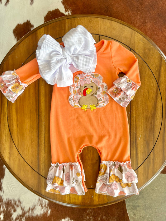 Turkey Blossom Baby Romper