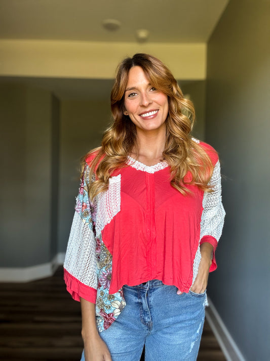 Floral Fusion Cropped Top