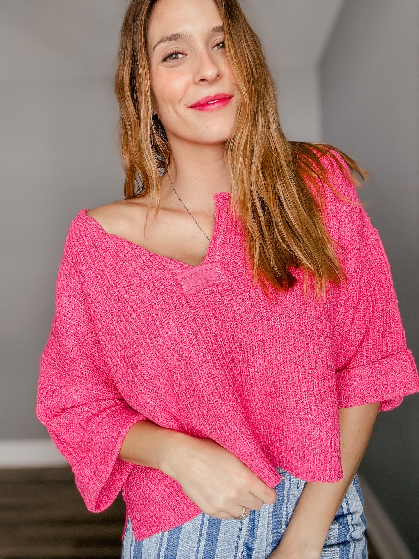 Fuchsia Flair Pullover