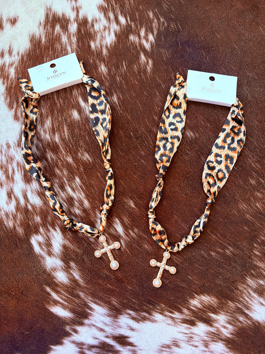 Leopard Cross Necklace