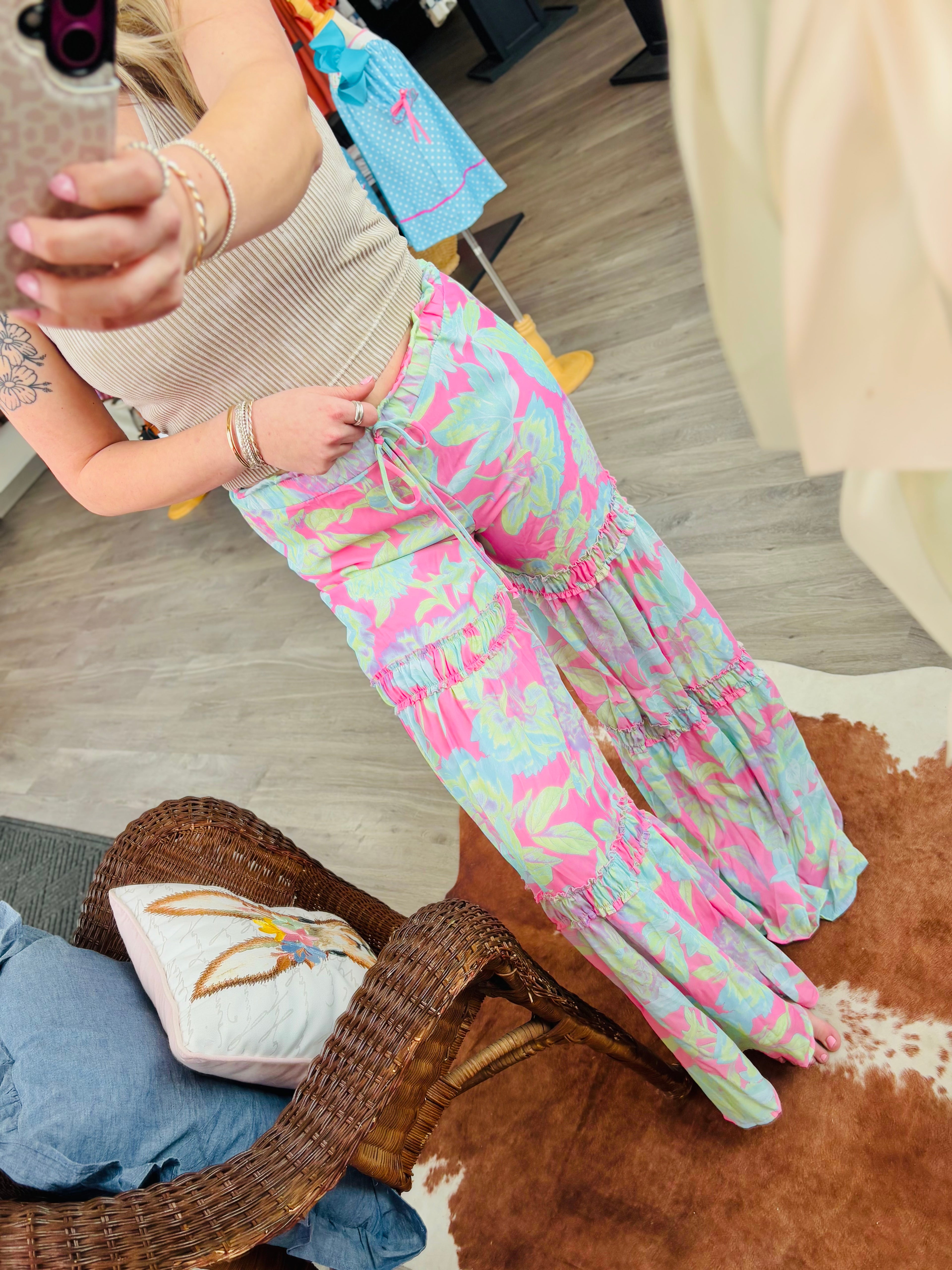 Pink Palm Paradise Pants