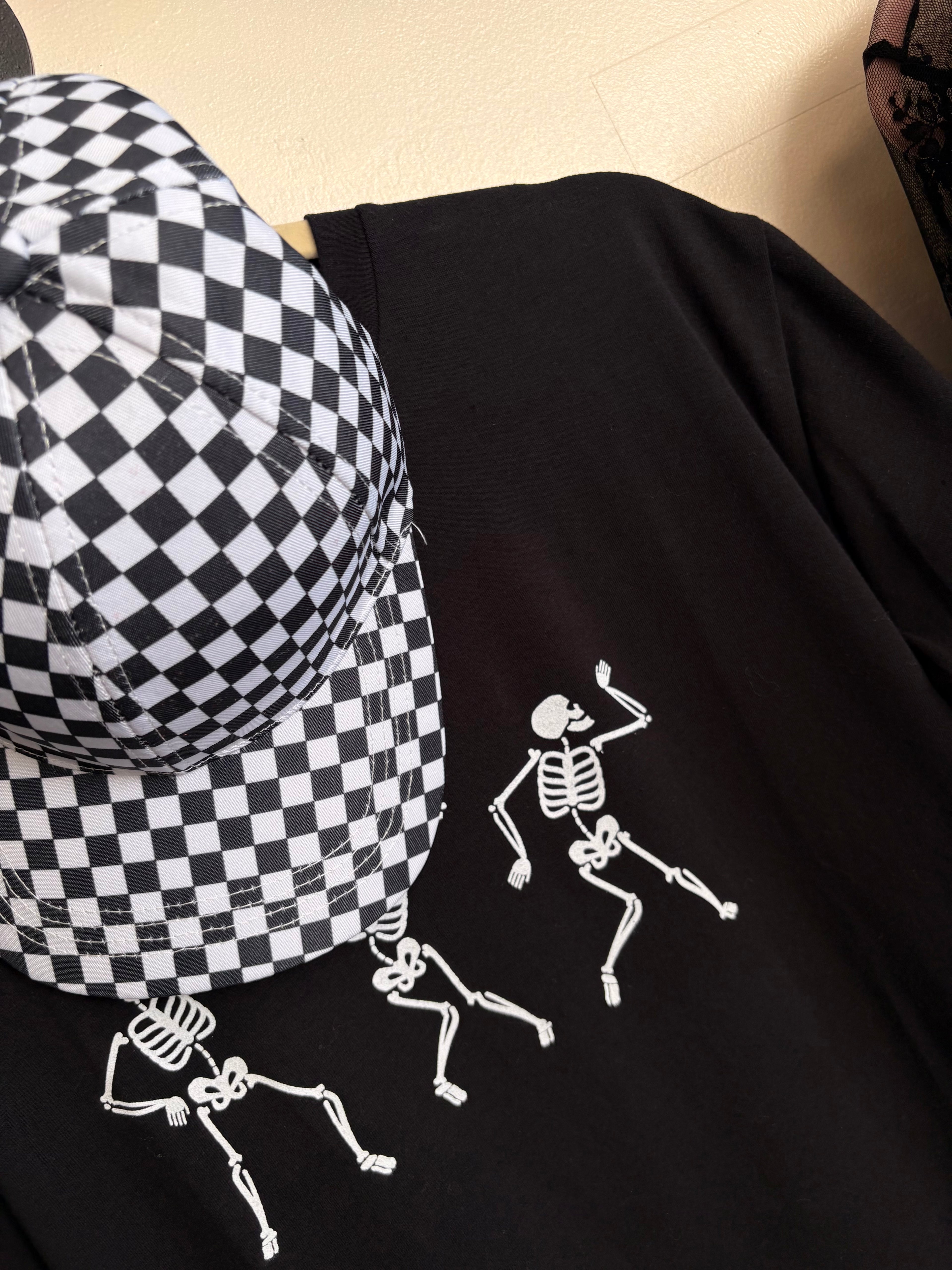 Black Checkered Hat
