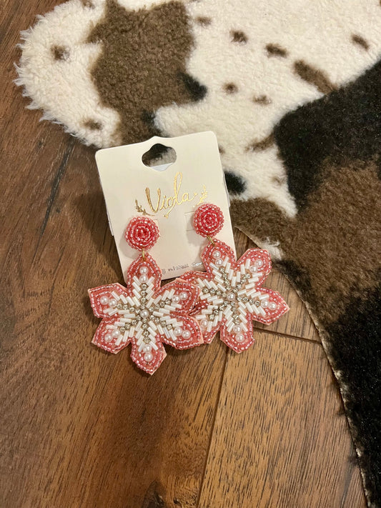 Snowflake Beaded Earrings