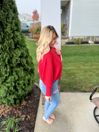 Boat Neck Dolman Sleeve Sweater