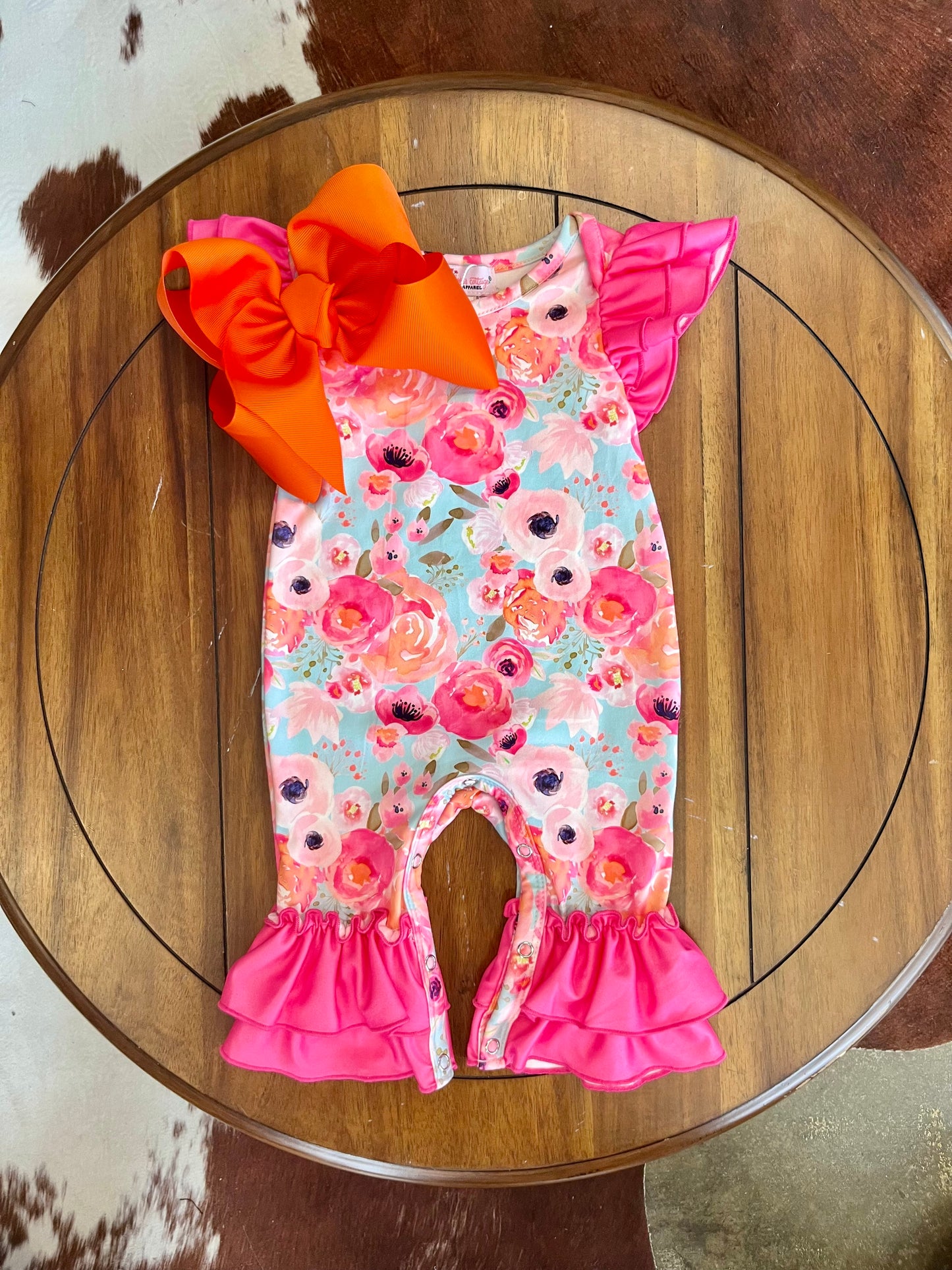 Sherbet Poppy Baby Romper