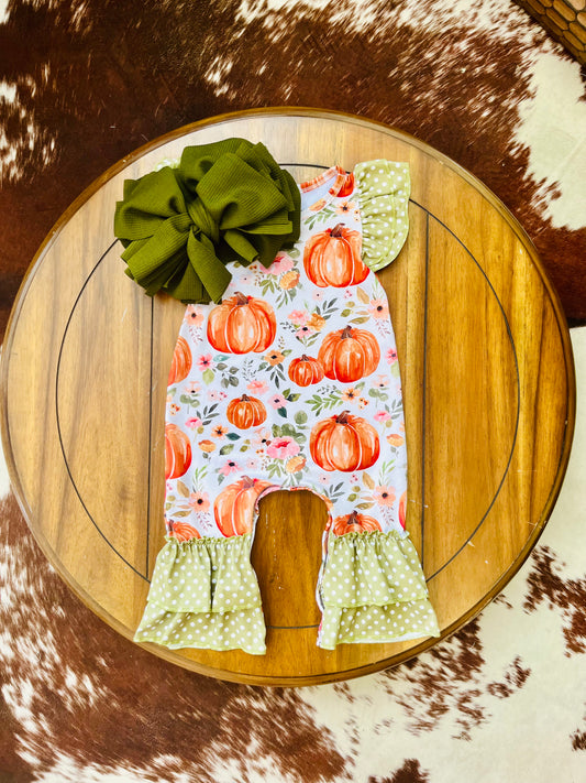 Watercolor Pumpkin Romper