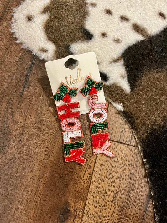 Holly Jolly Beaded Earrings