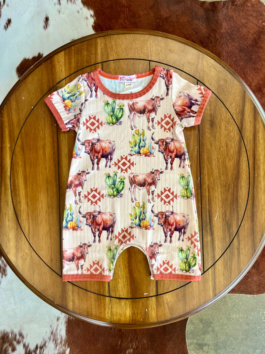 Aztec Steer Boy Romper