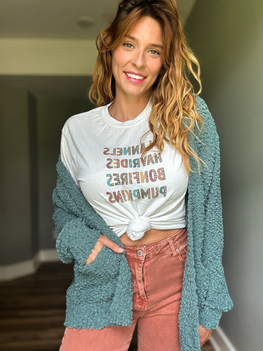 Ash Jade Popcorn Cardigan with Pockets