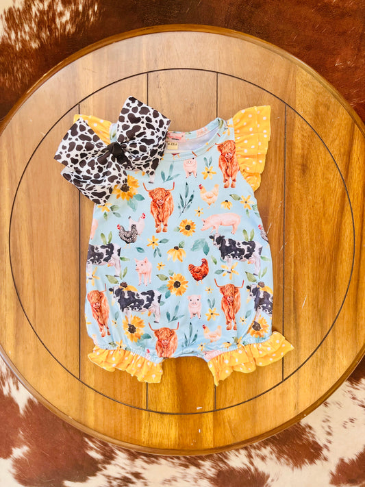 Aqua Farm Daisy Summer Baby Romper