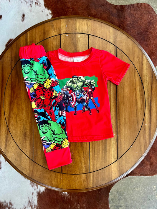 Set-Superhero short sleeve