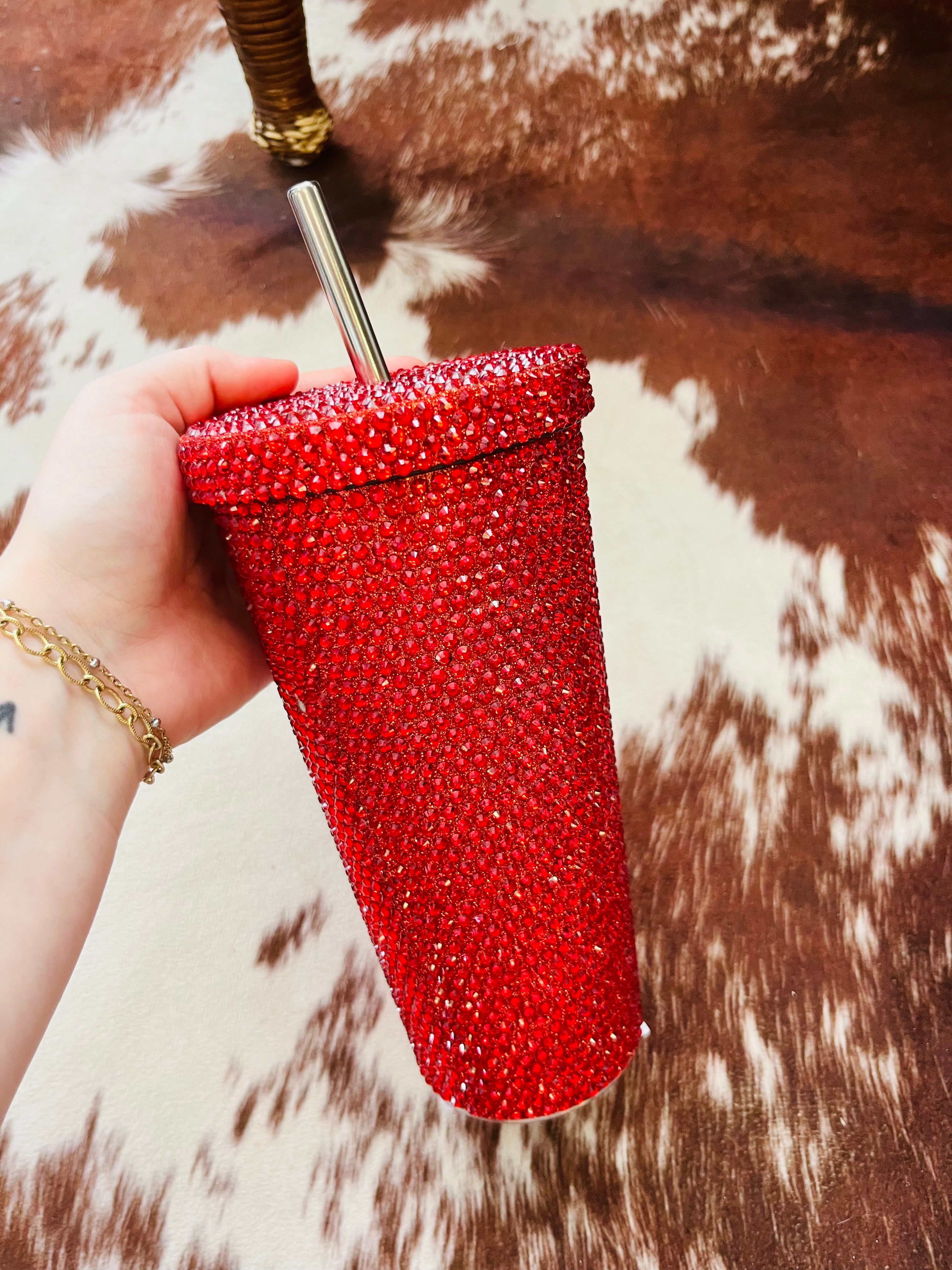 Rhinestone Tumbler - Red