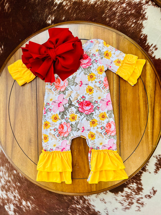 Rustic Floral Romper