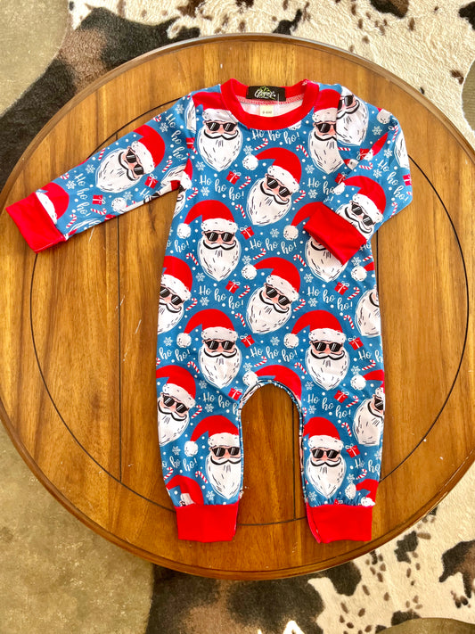 Santa Blues Baby Romper