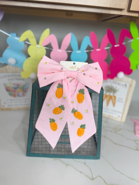 Easter Carrot Clip Bow