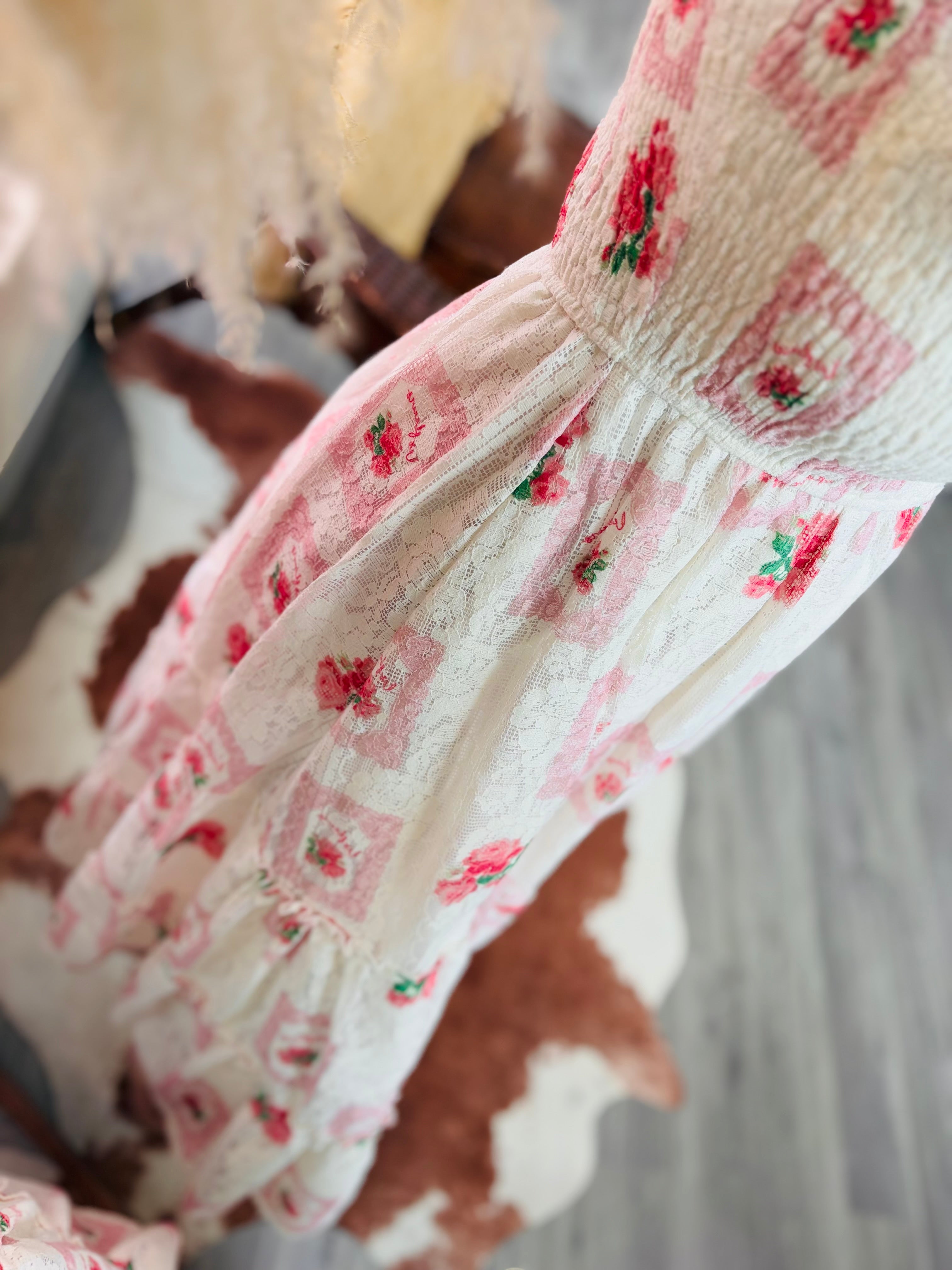 Petals & Lace Midi Dress