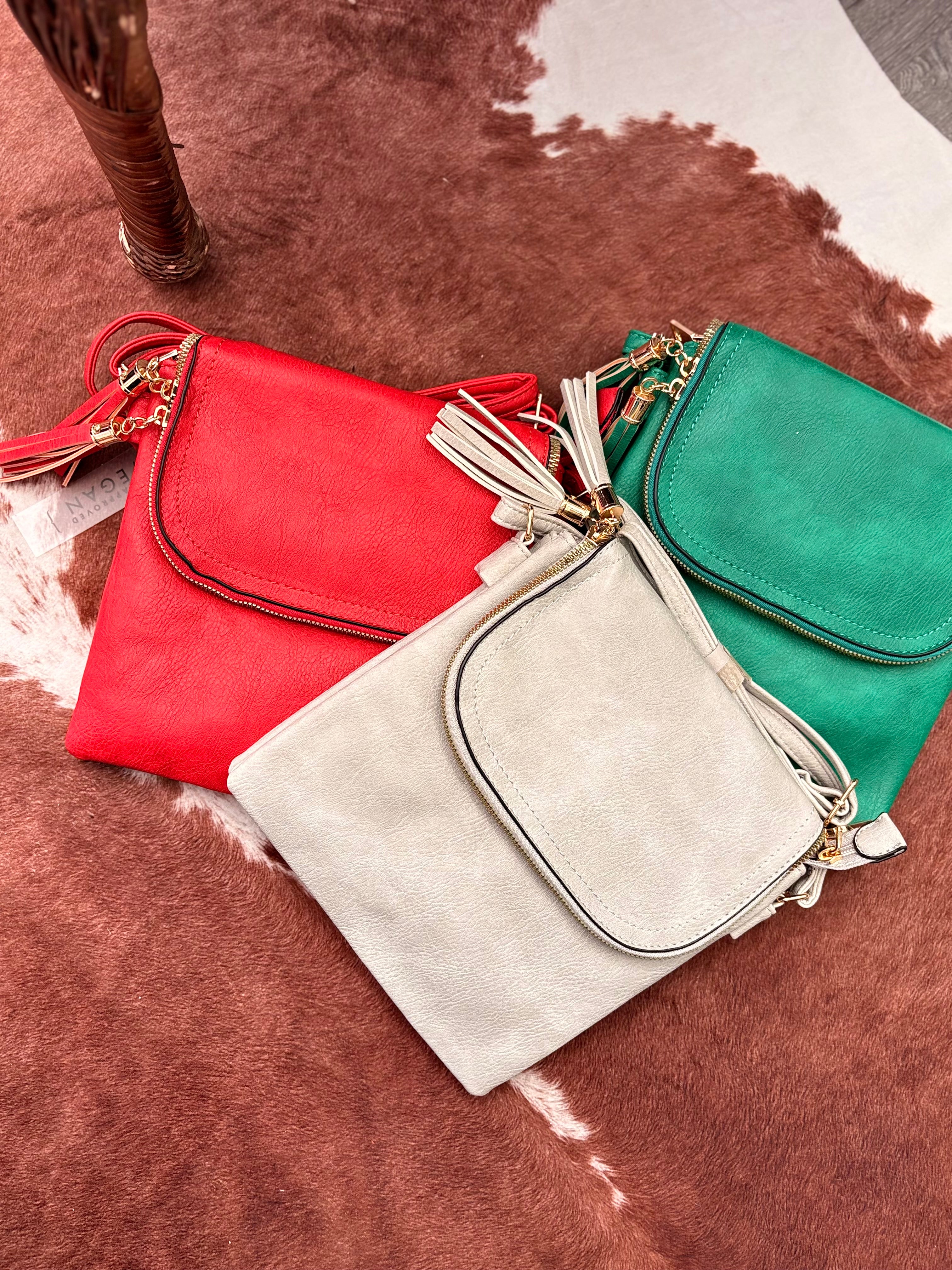 Two Compartment Crossbody with Tassels