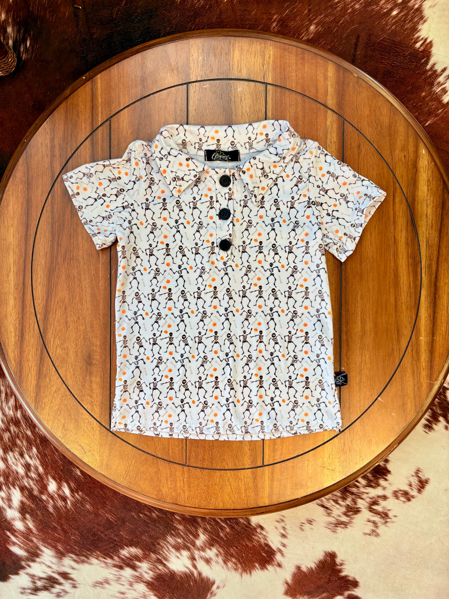 Skeleton Boys Collar Shirt