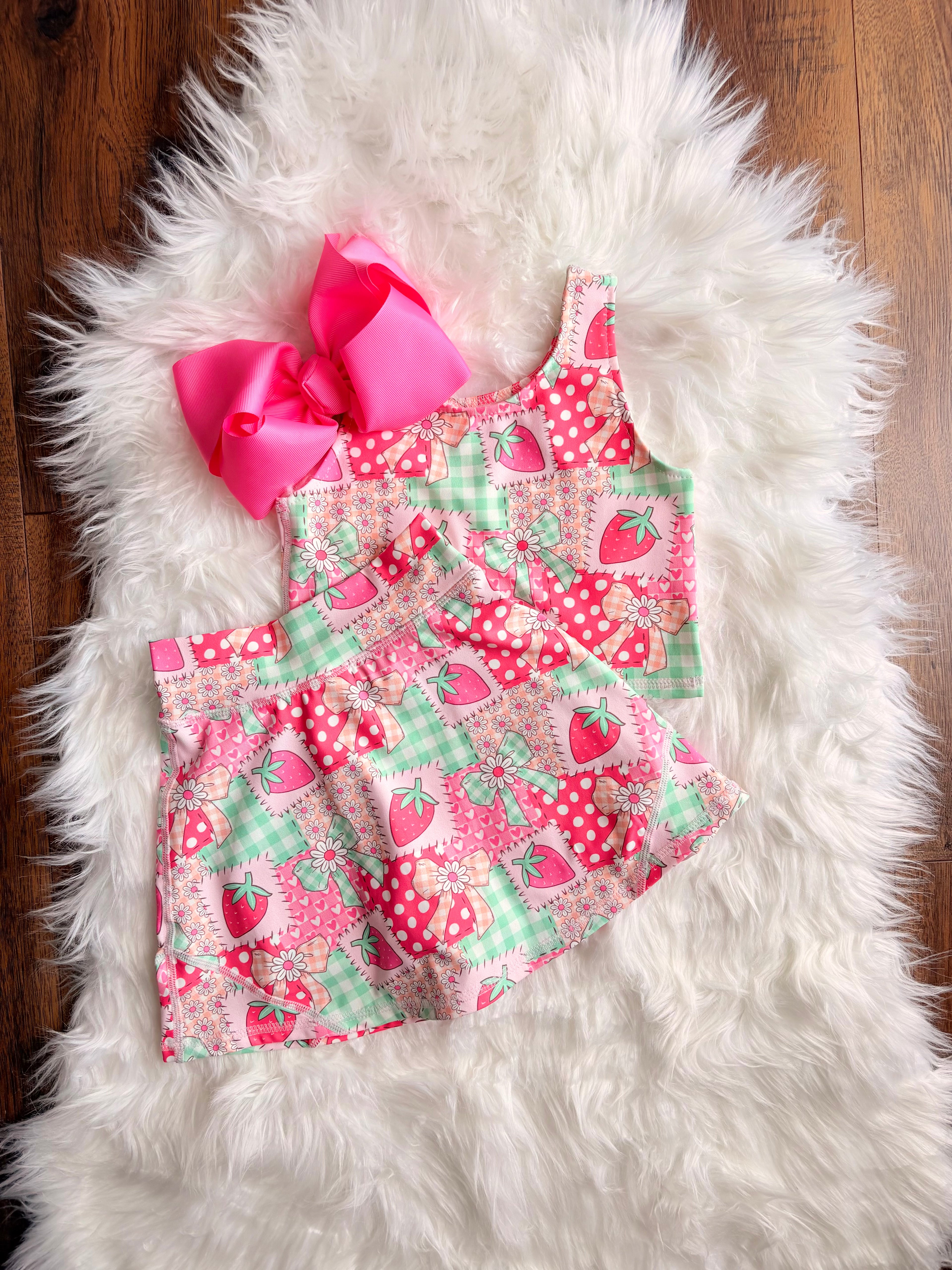 Strawberry Patch Girls Skort Set