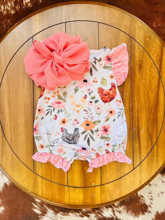 Spring Chicken Baby Romper