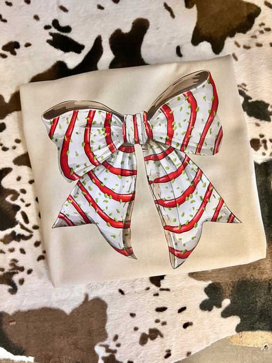 Christmas Cake Bow Crewneck