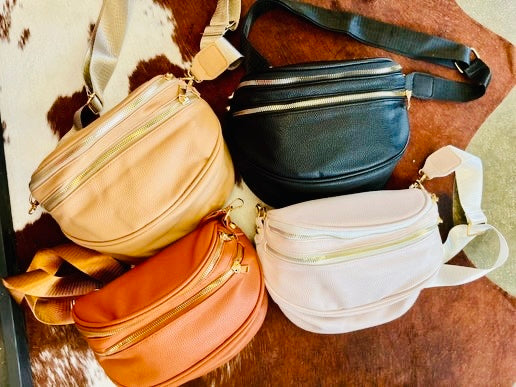 Vegan Leather Multi Pocket Bum Bag