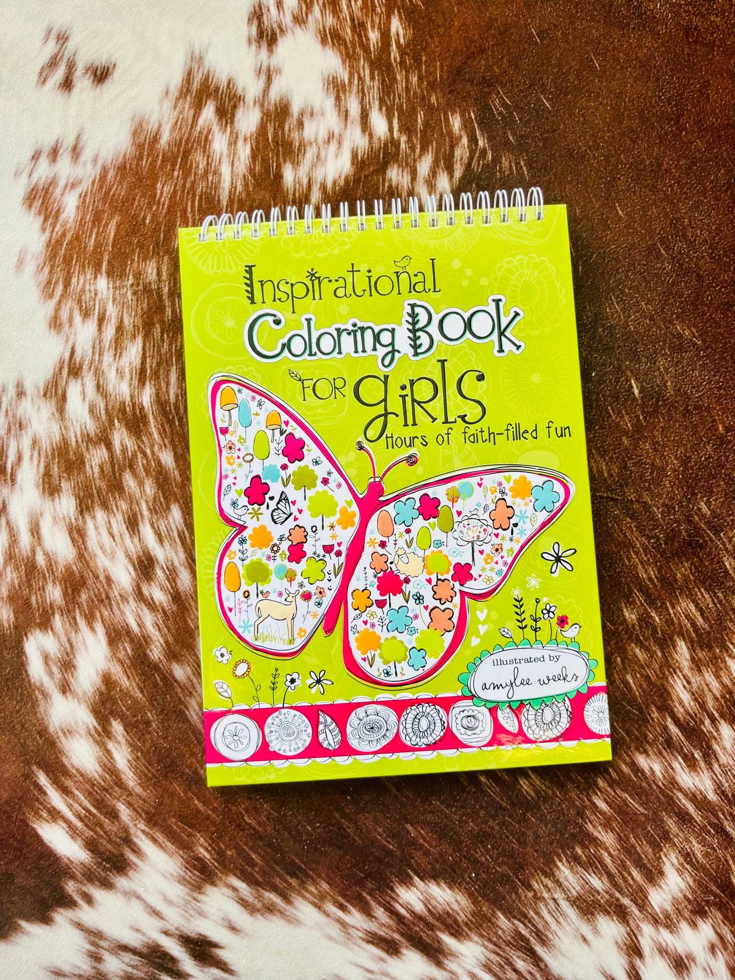 Wire Bound Inspirational Coloring Book for Girls
