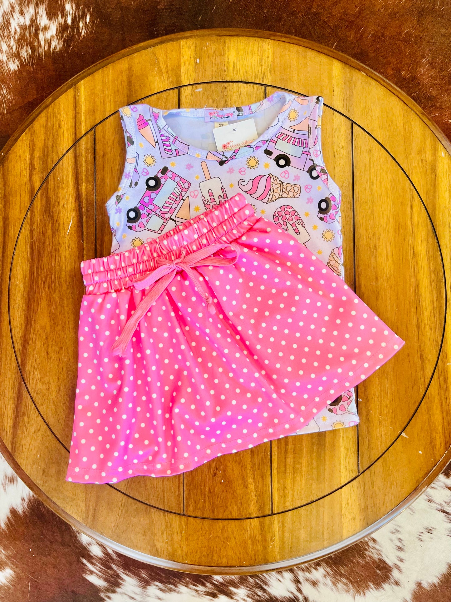 Ice Cream Truck Girls Skort Set