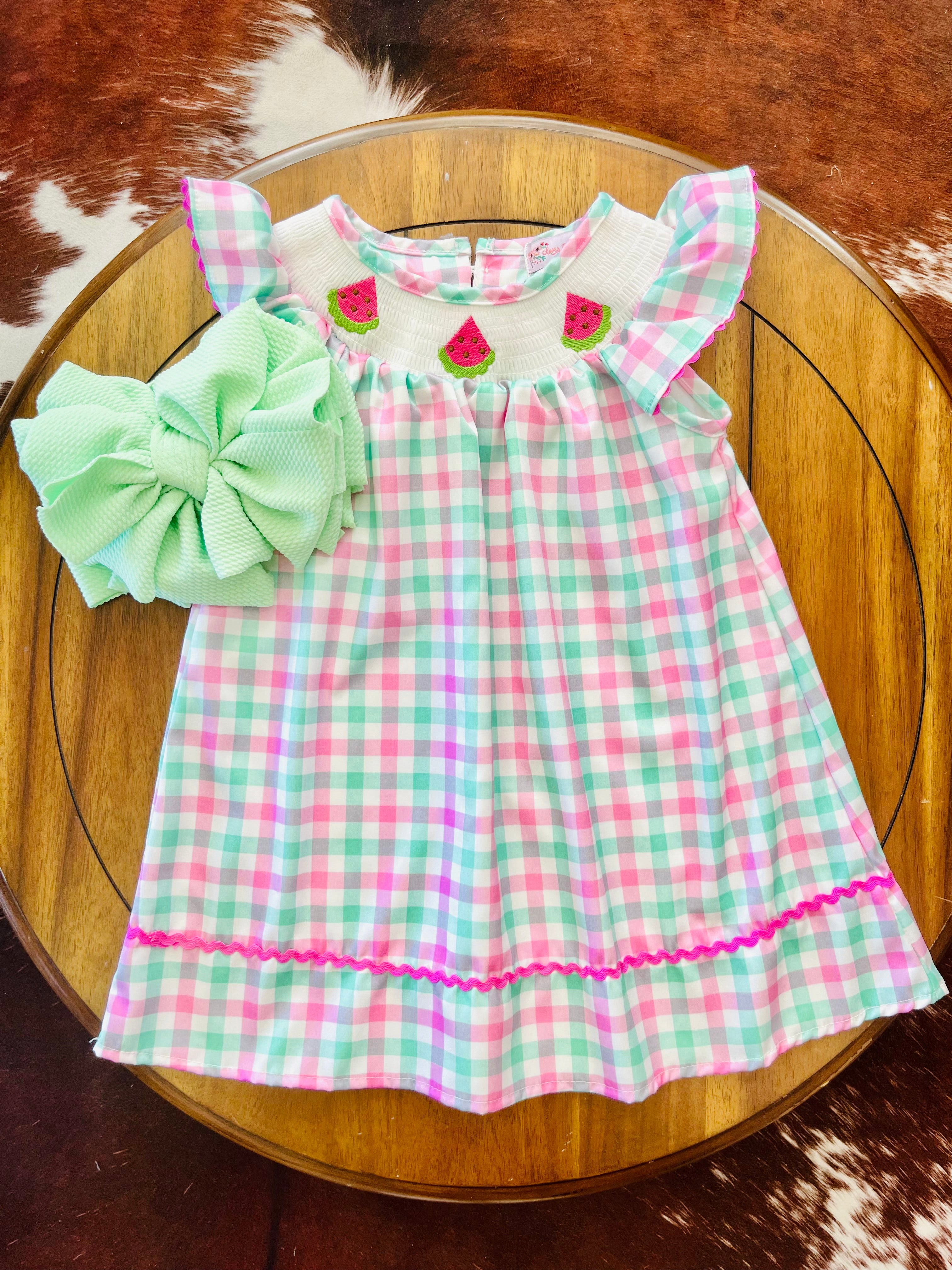 Watermelon Smocked Dress